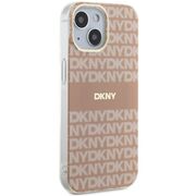 Husa premium pentru  iPhone 15 DKNY Urban compatibila MagSafe - Roz neon