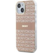 Husa premium pentru  iPhone 15 DKNY Urban compatibila MagSafe - Roz neon