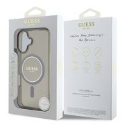 Husa premium pentru  iPhone 16 Plus compatibila MagSafe Guess Luxury Series - Gri