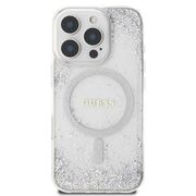 Husa premium pentru  iPhone 16 Pro Max compatibila MagSafe Guess Luxury Series - Clear