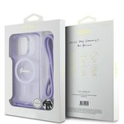 Husa premium pentru  iPhone 16 Pro Max compatibila MagSafe Guess Luxury Series - Lavanda