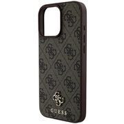Husa premium pentru  iPhone 16 Pro Max compatibila MagSafe Guess Luxury Series - Maro inchis