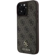Husa premium pentru  iPhone 16 Pro Max compatibila MagSafe Guess Luxury Series - Maro inchis