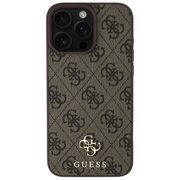 Husa premium pentru  iPhone 16 Pro Max compatibila MagSafe Guess Luxury Series - Maro inchis