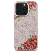 Husa premium pentru  iPhone 16 Pro Max compatibila MagSafe Guess Luxury Series - Roz neon