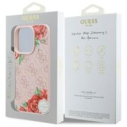 Husa premium pentru  iPhone 16 Pro Max compatibila MagSafe Guess Luxury Series - Roz neon