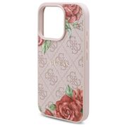 Husa premium pentru  iPhone 16 Pro Max compatibila MagSafe Guess Luxury Series - Roz neon