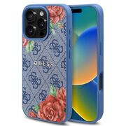 Husa premium pentru  iPhone 16 Pro compatibila MagSafe Guess Luxury Series - Albastru