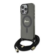 Husa premium pentru  iPhone 16 Pro compatibila MagSafe Guess Luxury Series - Gri denim