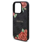 Husa premium pentru  iPhone 16 Pro compatibila MagSafe Guess Luxury Series - Negru