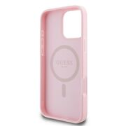 Husa premium pentru  iPhone 16 Pro compatibila MagSafe Guess Luxury Series - Roz neon