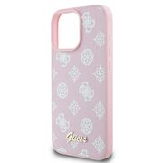 Husa premium pentru  iPhone 16 Pro compatibila MagSafe Guess Luxury Series - Roz neon