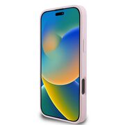 Husa premium pentru  iPhone 16 Pro compatibila MagSafe Guess Luxury Series - Roz pal