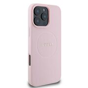 Husa premium pentru  iPhone 16 Pro compatibila MagSafe Guess Luxury Series - Roz pal