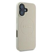 Husa premium pentru  iPhone 16 compatibila MagSafe Guess Luxury Series - Bej
