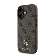 Husa premium pentru  iPhone 16 compatibila MagSafe Guess Luxury Series - Maro deschis