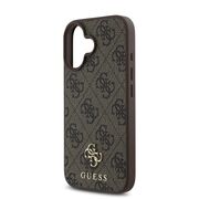 Husa premium pentru  iPhone 16 compatibila MagSafe Guess Luxury Series - Maro deschis