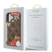 Husa premium pentru  iPhone 16 compatibila MagSafe Guess Luxury Series - Maro multicolor