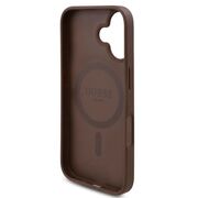 Husa premium pentru  iPhone 16 compatibila MagSafe Guess Luxury Series - Maro multicolor
