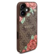 Husa premium pentru  iPhone 16 compatibila MagSafe Guess Luxury Series - Maro multicolor
