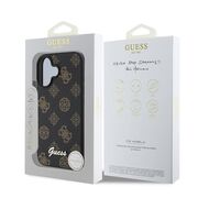Husa premium pentru  iPhone 16 compatibila MagSafe Guess Luxury Series - Negru maro