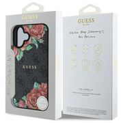 Husa premium pentru  iPhone 16 compatibila MagSafe Guess Luxury Series - Negru print