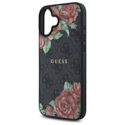 Husa premium pentru  iPhone 16 compatibila MagSafe Guess Luxury Series - Negru print