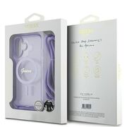 Husa premium pentru  iPhone 16 compatibila MagSafe Guess Luxury Series - Roz