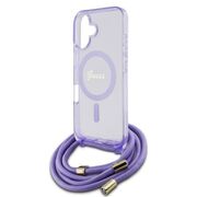 Husa premium pentru  iPhone 16 compatibila MagSafe Guess Luxury Series - Roz