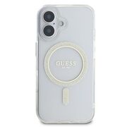 Husa premium pentru  iPhone 16 compatibila MagSafe Guess Luxury Series - Transparent
