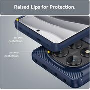 Husa pentru Xiaomi Redmi Note 14 Pro 4G Carbon Liquid Silicone, Albastru