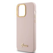Husa premium  iPhone 15 Pro pentru Guess Elegance Series - Roz deschis