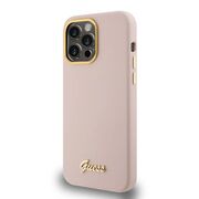 Husa premium  iPhone 15 Pro pentru Guess Elegance Series - Roz deschis