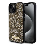 Husa premium  iPhone 15 pentru Guess Elegance Series - Maro
