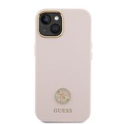 Husa premium  iPhone 15 pentru Guess Elegance Series - Roz neon