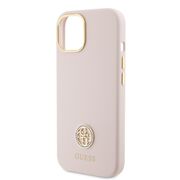 Husa premium  iPhone 15 pentru Guess Elegance Series - Roz neon