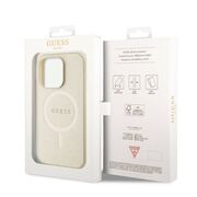 Husa premium pentru  iPhone 15 Pro Max compatibila MagSafe Guess Luxury Series - Auriu