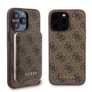 Husa premium pentru  iPhone 15 Pro Max compatibila MagSafe Guess Luxury Series - Maro