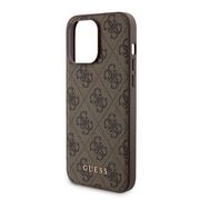 Husa premium pentru  iPhone 15 Pro Max compatibila MagSafe Guess Luxury Series - Maro
