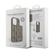 Husa premium pentru  iPhone 15 Pro Max compatibila MagSafe Guess Luxury Series - Maro