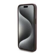 Husa premium pentru  iPhone 15 Pro Max compatibila MagSafe Guess Luxury Series - Maro