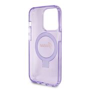 Husa premium pentru  iPhone 15 Pro Max compatibila MagSafe Guess Luxury Series - Mov deschis