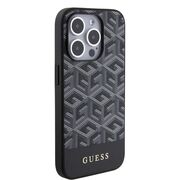 Husa premium pentru  iPhone 15 Pro Max compatibila MagSafe Guess Luxury Series - Negru electric