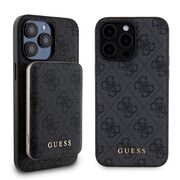 Husa premium pentru  iPhone 15 Pro Max compatibila MagSafe Guess Luxury Series - Negru royal