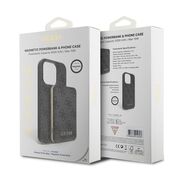 Husa premium pentru  iPhone 15 Pro Max compatibila MagSafe Guess Luxury Series - Negru royal
