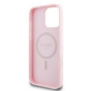 Husa premium pentru  iPhone 15 Pro Max compatibila MagSafe Guess Luxury Series - Roz deschis
