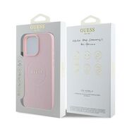 Husa premium pentru  iPhone 15 Pro Max compatibila MagSafe Guess Luxury Series - Roz deschis