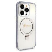 Husa premium pentru  iPhone 15 Pro Max compatibila MagSafe Guess Luxury Series - Transparent