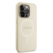 Husa premium pentru  iPhone 15 Pro compatibila MagSafe Guess Luxury Series - Bej