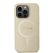 Husa premium pentru  iPhone 15 Pro compatibila MagSafe Guess Luxury Series - Bej